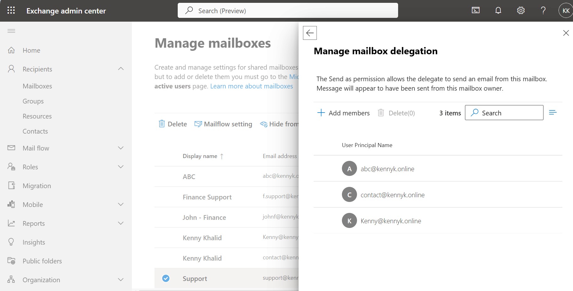 Shared Mailbox Delegation